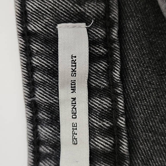 Velvet Heart Women's Effie Denim Midi Skirt Stretch Front Split Frayed Hem Sz 26 - Picture 11 of 16